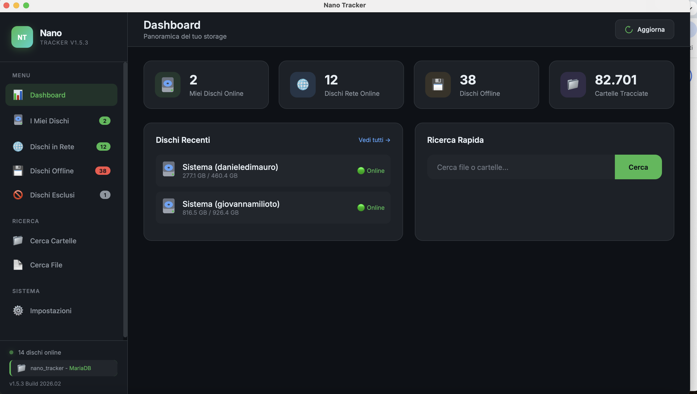 Nano Tracker Dashboard