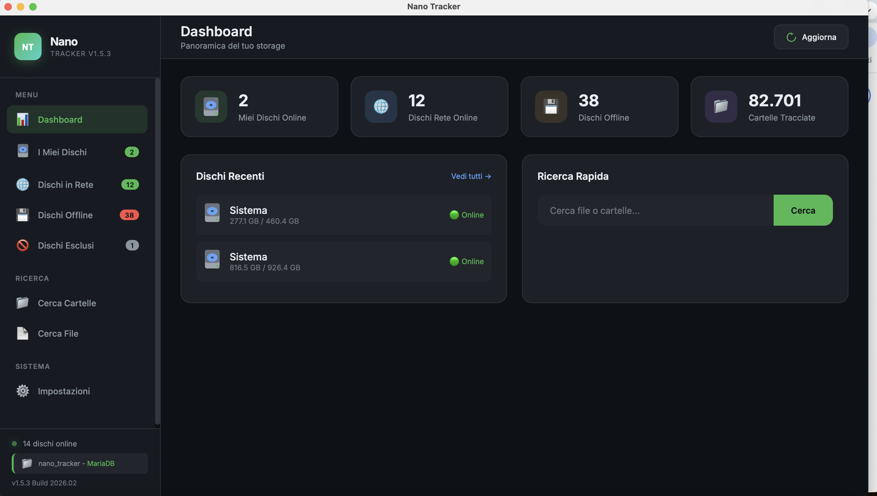 Nano Tracker Dashboard