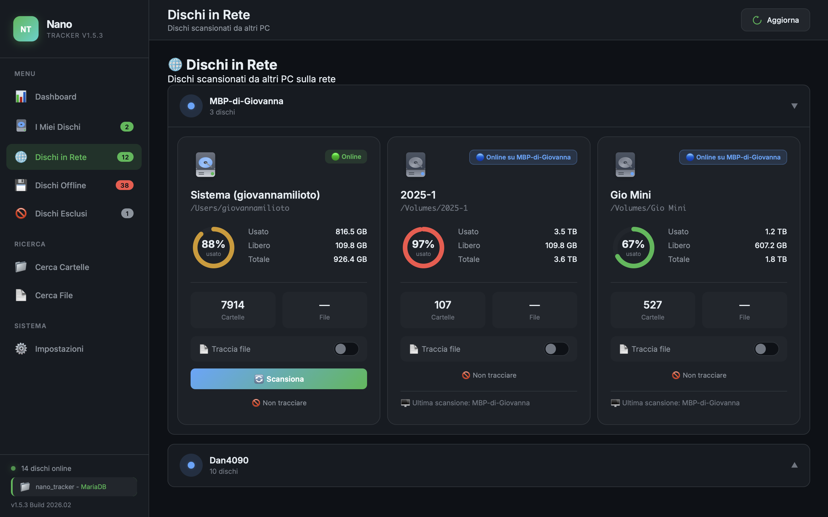 Dischi in Rete Nano Tracker